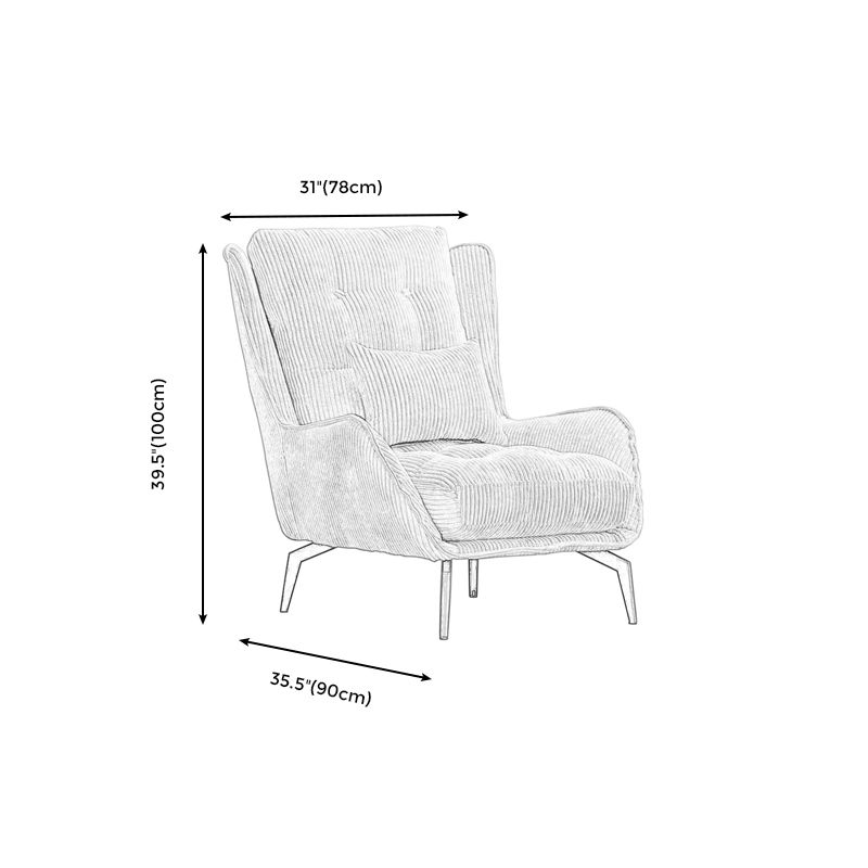 Corduroy Chair 30.70" L x 37.00" W x 46.45" H Tufted Cushions Chair
