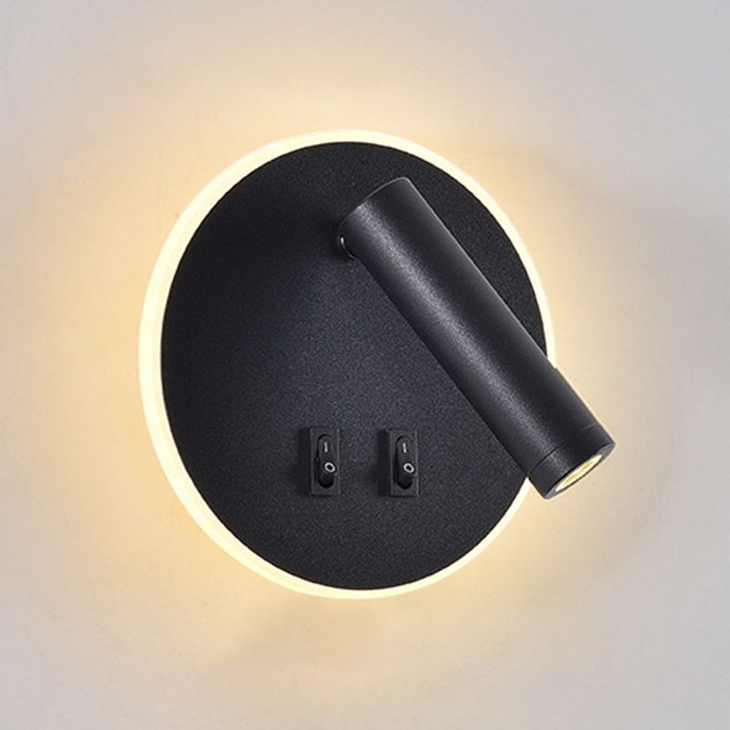 Modernist Wall Light Fixture Metal Black and White Wall Sconce for Bedroom