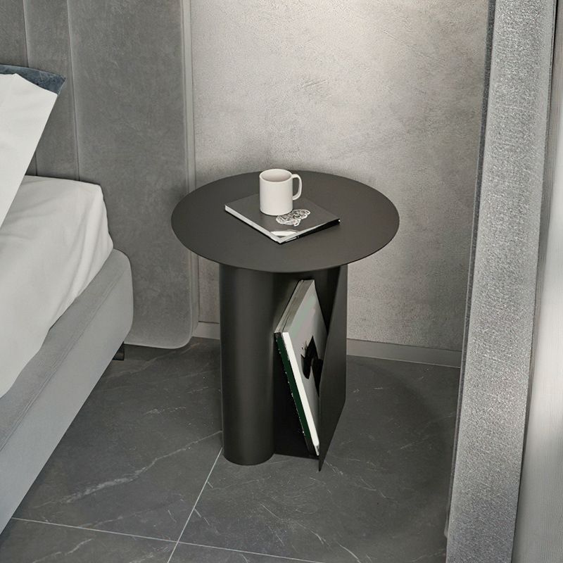 18.5" Tall Pedestal End Table Mid-Century Metal Round Side End Table