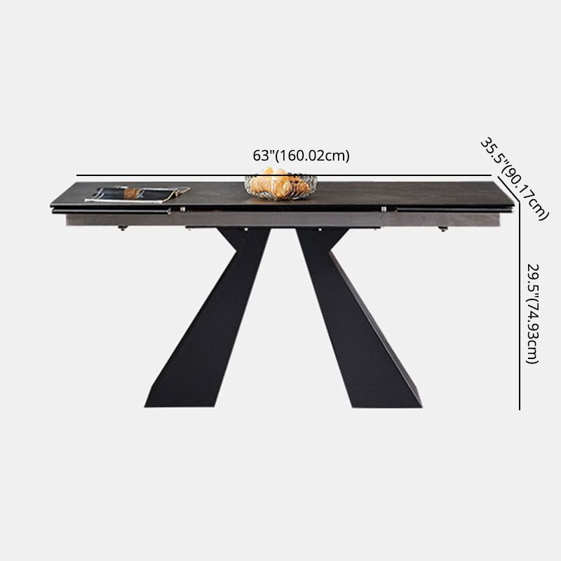 Modern Rattan Standard Dining Set with Rectangle Table and Solid Back Chairs Dining Set