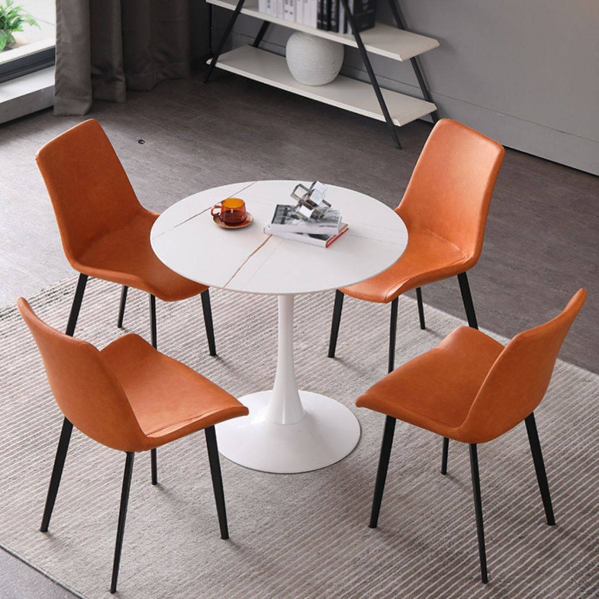 Modern Style Dining Table Round Sintered Stone Dining Table for Home Use