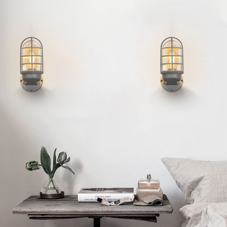 1 Light Metal Wall Mounted Wall Lights Modern Lantern Wall Sconces Lighting Fixtures for Bedroom