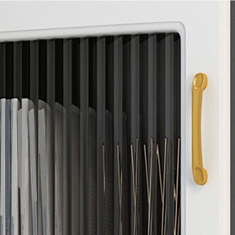 15.7" W Modern Glass Paned Cabinet Shelves Included Side Cabinet with 2 Doors