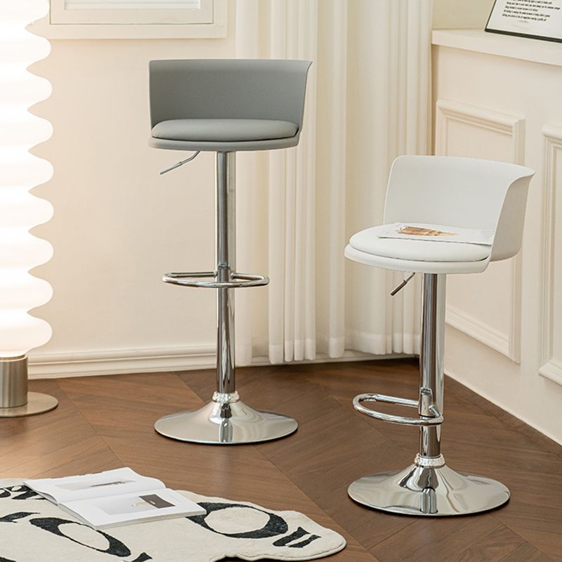 Modern Adjustable Height Swivel Bar Stool Metal Base Footrest Bar Stool