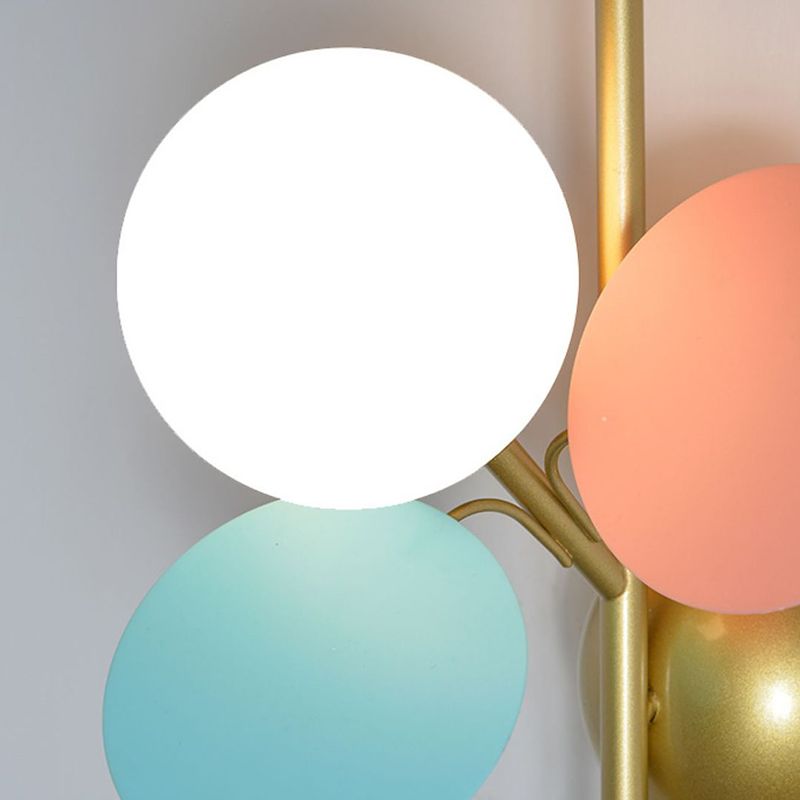 Macaron Ball Shade Wall Sconce Metal 1 Light Sconces for Bedroom