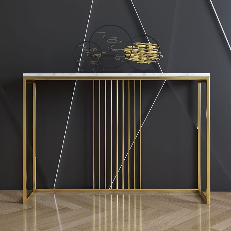 31.5" Tall 1-shelf Console Table Modern Stone Accent Table for Hall