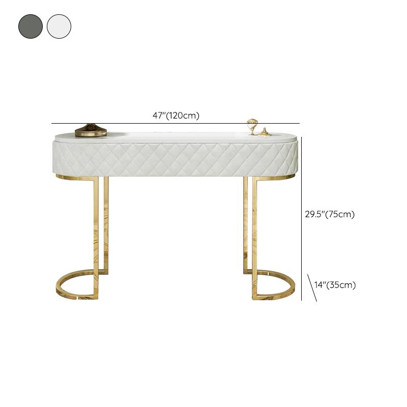 Glam Marble Console Table Golden Iron Console Sofa Table for Hall
