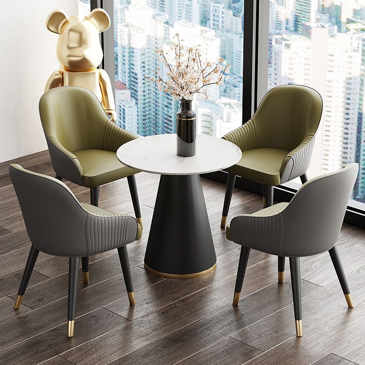 Sillas de comedor de cuero sintético Glam, silla lateral tapizada para uso en restaurantes