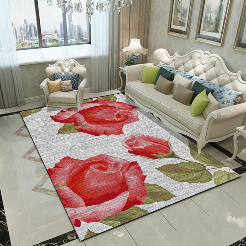 Fancy Modern Rug Plant Patroon Polyester Area Tapijten Resistent gebied Tapijt voor thuisdecoratie