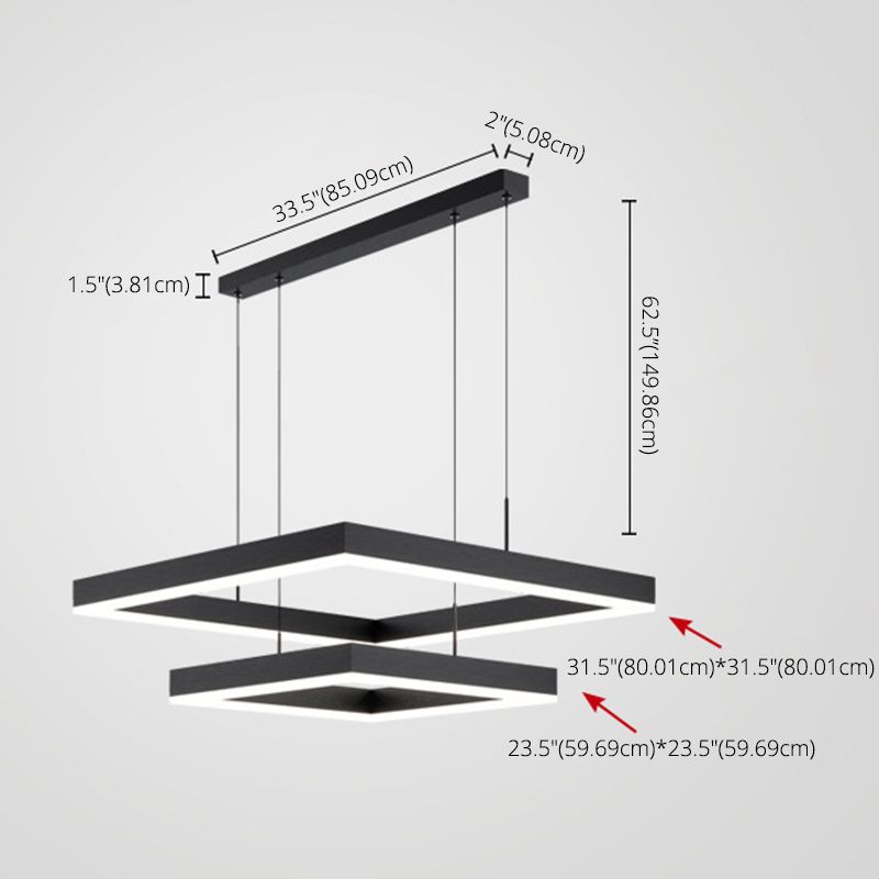 Square Pendant Light Fixture Modern Minimalist Style Acrylic Pendant Light