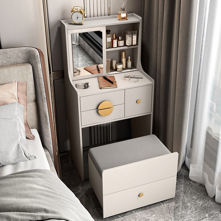Modern Wood Vanity Dressing Table Grey/White Vanity Table with Drawers