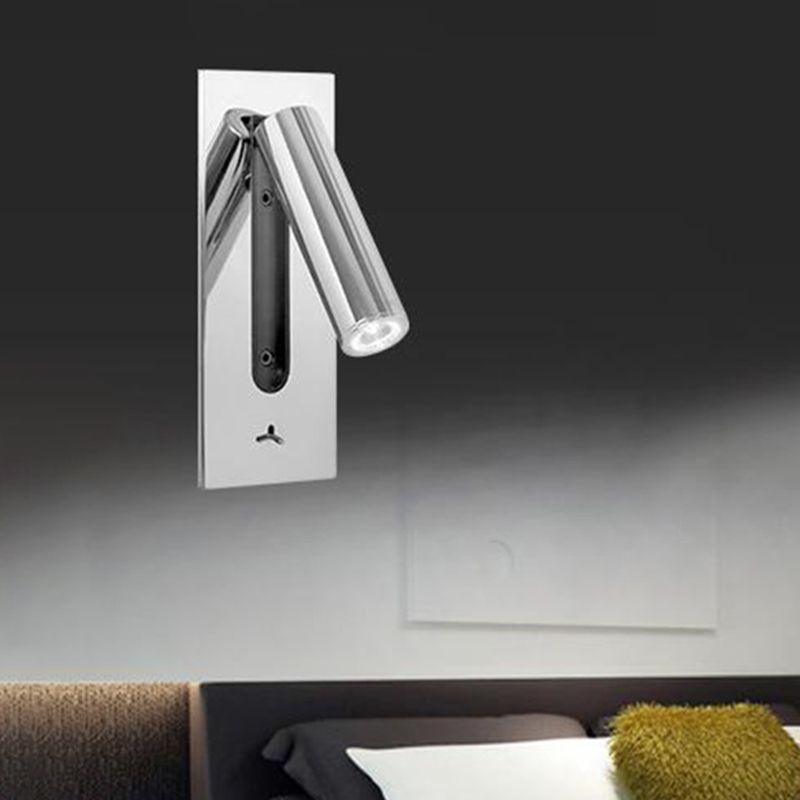 1-Light Cylindrical Wall Mount Light Modern Style Metal Reading Wall Lamp