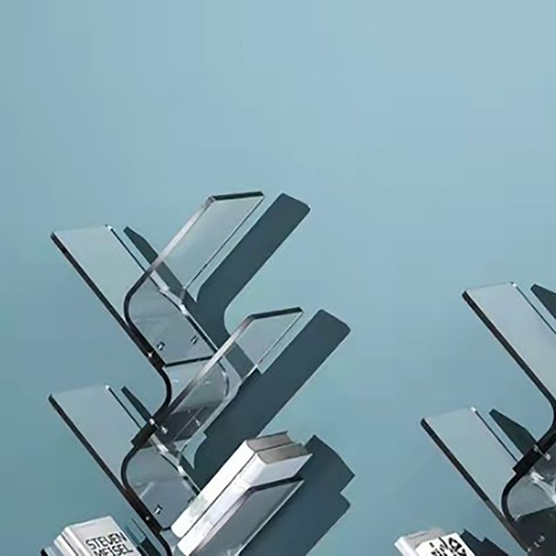 Acrylic 7.9" Wide Bookshelf Modern Open Back Bookcase for Study Room