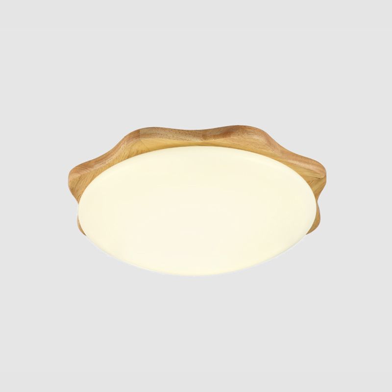 Wooden Ceiling Mounted Light Contemporary Flush Mount Lamp with Acrylic Shade