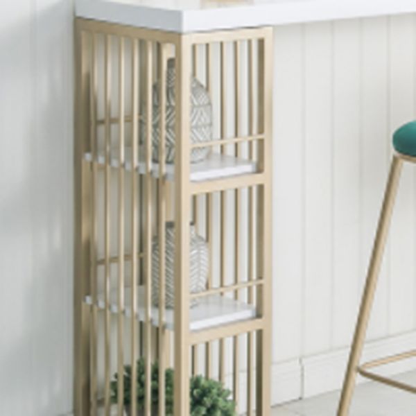 Glam Style Pub Table Rectangle Solid Wood Double Pedestal Bar Table for Indoor