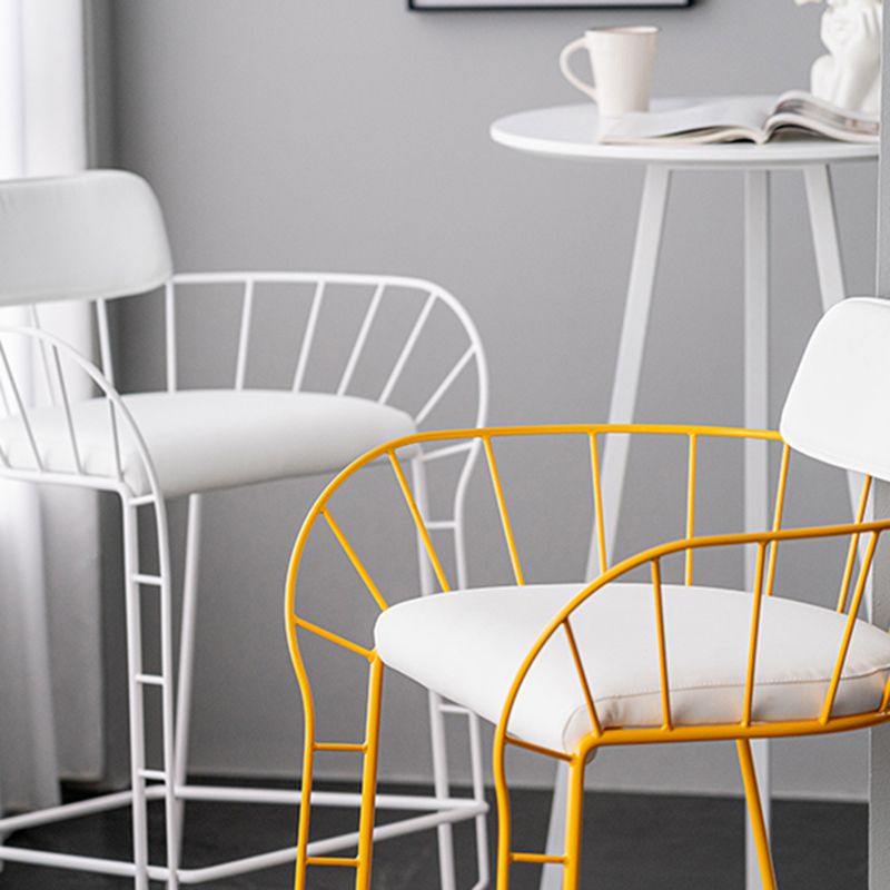 Contemporary 39" Height Backrest Counter Stool with Leather Cushion