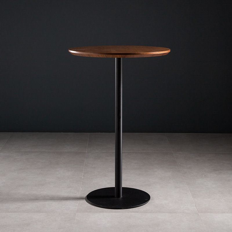 Solid Wood Pub Table 41-inch Bar Height Industrial Round Bar Table for Indoor