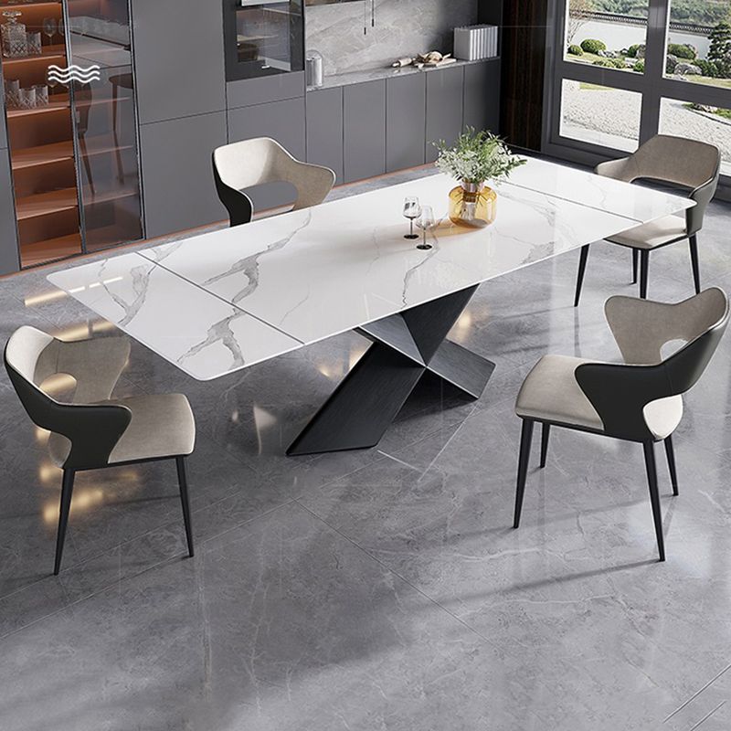 Modern Rectangle Sintered Stone Table Set 1/4/5 Pieces Dining Set