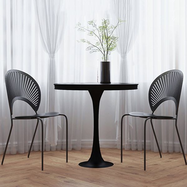 Modern Style Side Chair Open Back Armless Dining Chair for Indoor