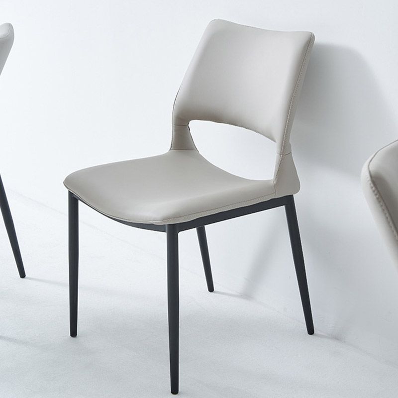 Kitchen Open Back Dining Chair Industrial Upholstered Armless Chair