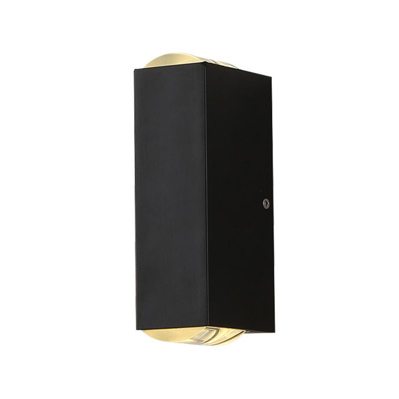 Contemporary Rectangular Wall Sconce Metal 2 Lights Wall Light in Black