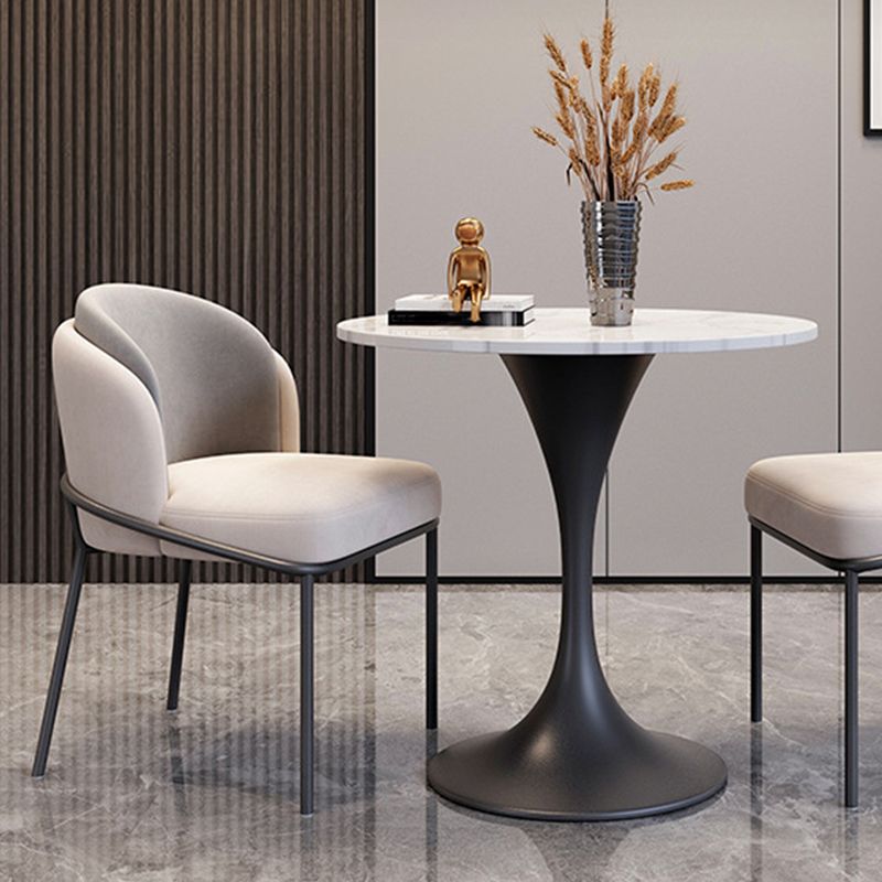 Modern Stone Round Dining Table Tulip Pedestal Table for Dining Room
