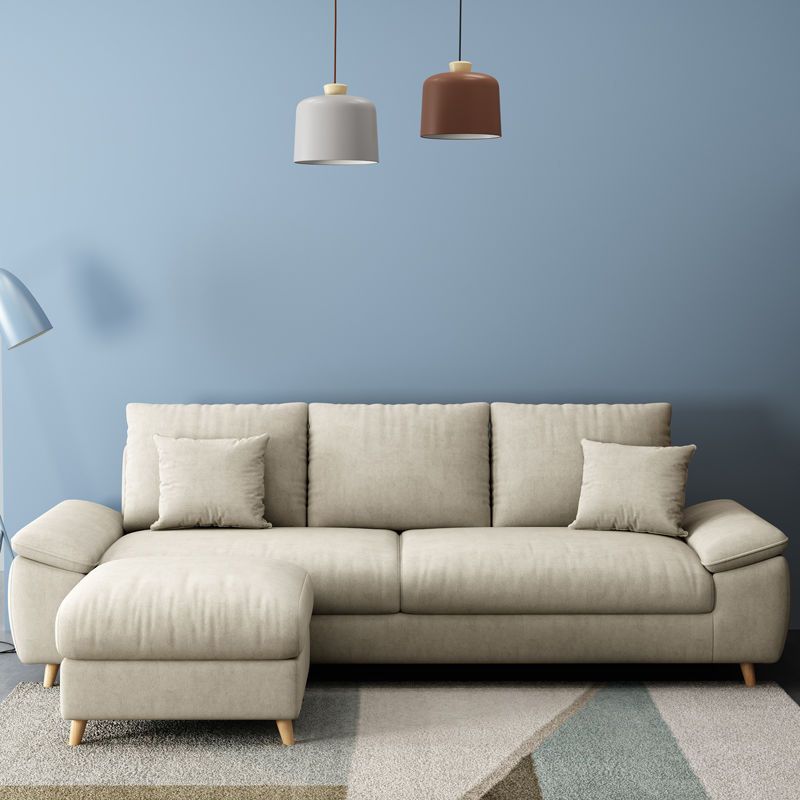 84.65"W √ó 59.06"D √ó 34.65"H Pillow Top Arm Sectionals with Removable Cushions
