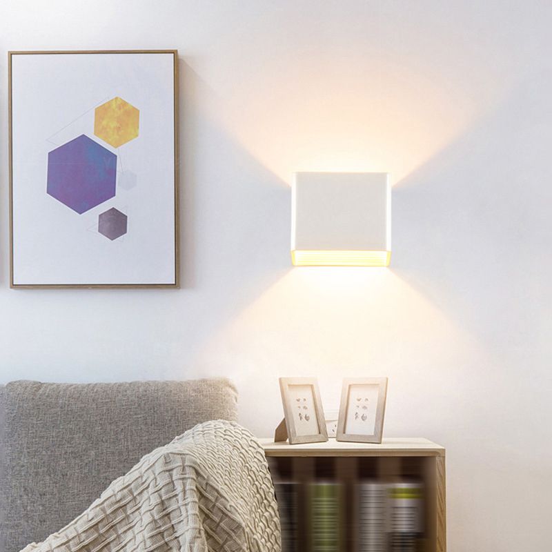 Square Shade 2 Lights Metal Wall Lighting Modern Style Wall Light Fixtures