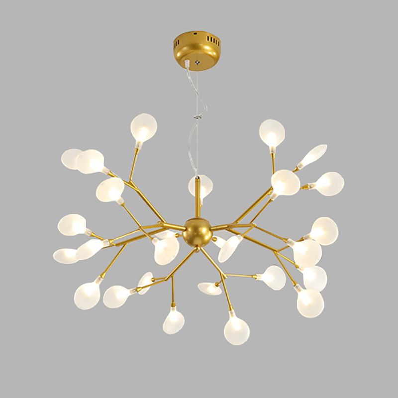 Branch Shape Chandelier Modern Fireflies Chandelier Lamp in Gold for Living Room