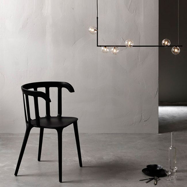 Modernism Globe Shaded Ceiling Light Black Kitchen Island Lighting for Room