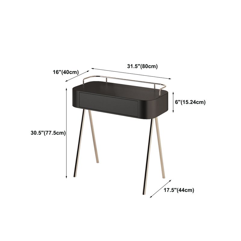 Wooden Contemporary Makeup Vanity Desk Table With Drawer in Black