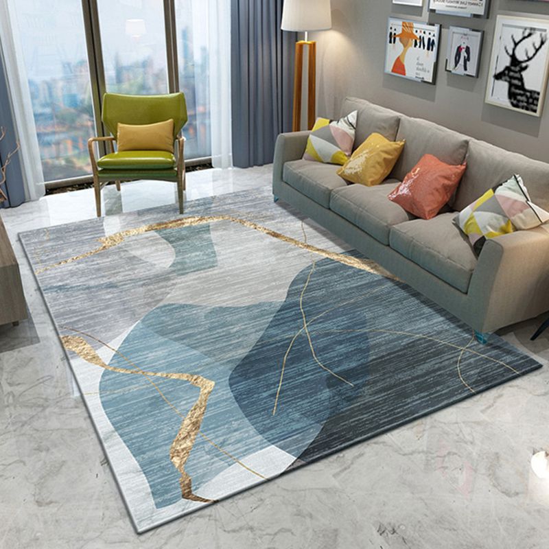 Scandinavian Geometric Printed Rug Multi Colored Simple Area Carpet Non-Slip Backing Washable Indoor Rug for Parlor