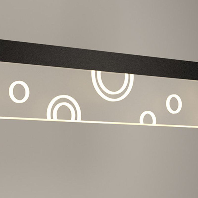 Minimalist Circle Print Suspension Lamp Aluminum Dining Room LED Island Light
