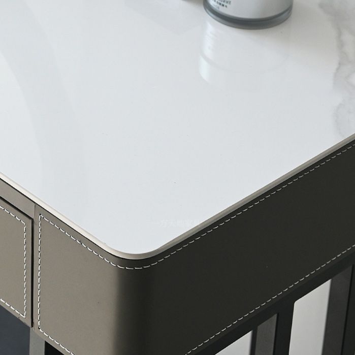 Modern Stone Top Makeup Dressing Table with 2 Drawers for Bedroom