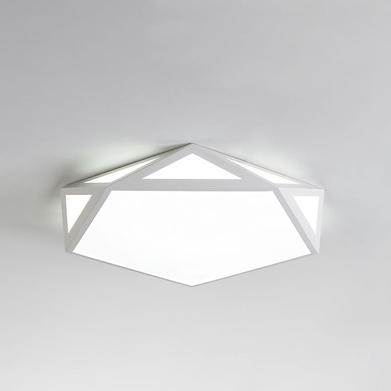 Metal Geometric Shade Flush Ceiling Light Modern Style 1 Light Flush Mount Fixture