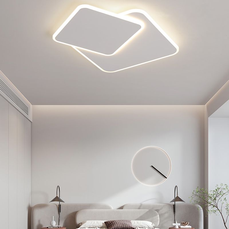 Plafonnier LED carré en métal, style nordique, éclairage d'intérieur, luminaire décoratif de plafond, idéal pour une chambre à coucher