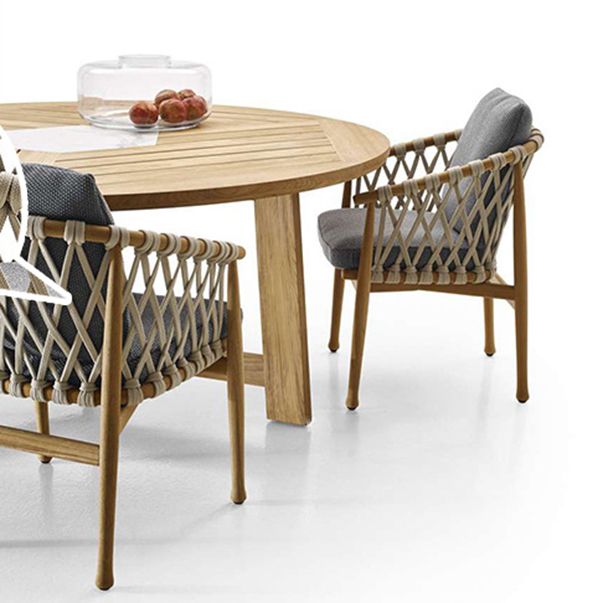 Modern Dining Table Set 1/4/5/7 Piece Teak Dining Set for Garden
