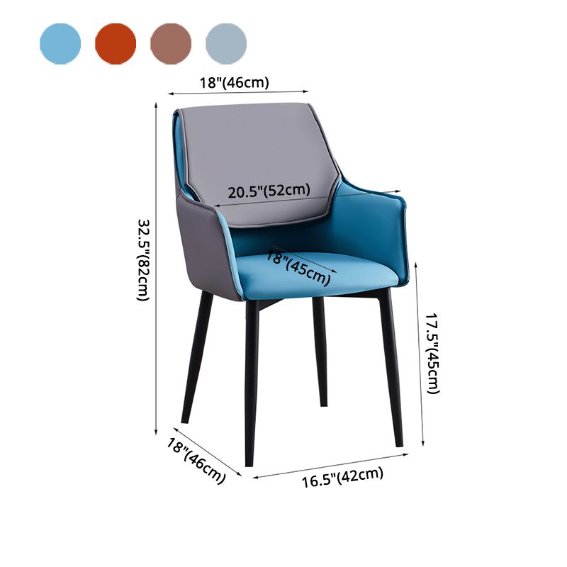 Sedia a braccio contemporanea finitura in pelle curva in pelle sedia per sala da pranzo