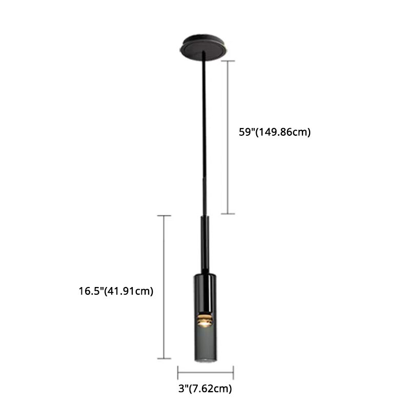 Black Minimaliste à 1 lumière LED Down Lighting Crystal suspendu Pendant Light pour la chambre