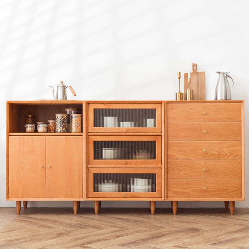 Modern Rectangle Cabinet Knobs Wood Side Cabinet with Drawer
