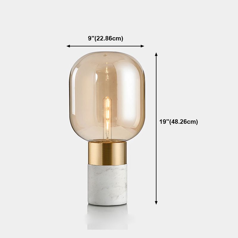 1 lampe de table de nuit géométrique légère lampe de table en verre de style moderne