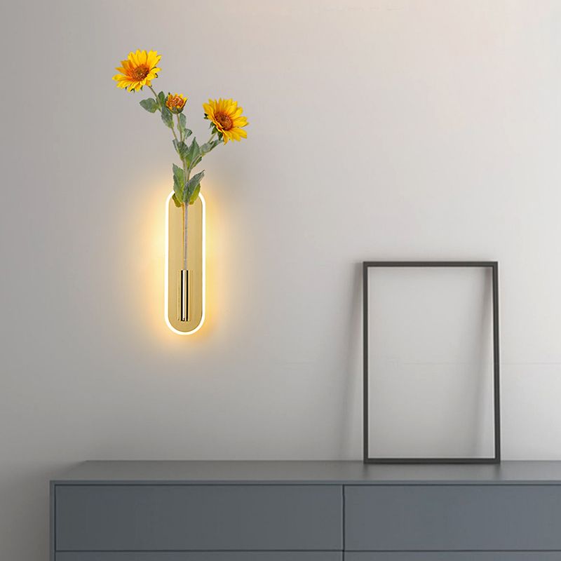 Modernist Gold Wall Sconce LED Minimalism Wall Mounted Light(Without Plant)