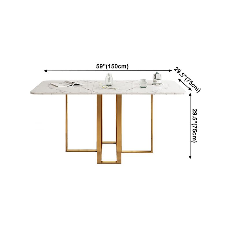 Rectángulo de mesa de comedor de piedra de estilo contemporáneo para el comedor en casa