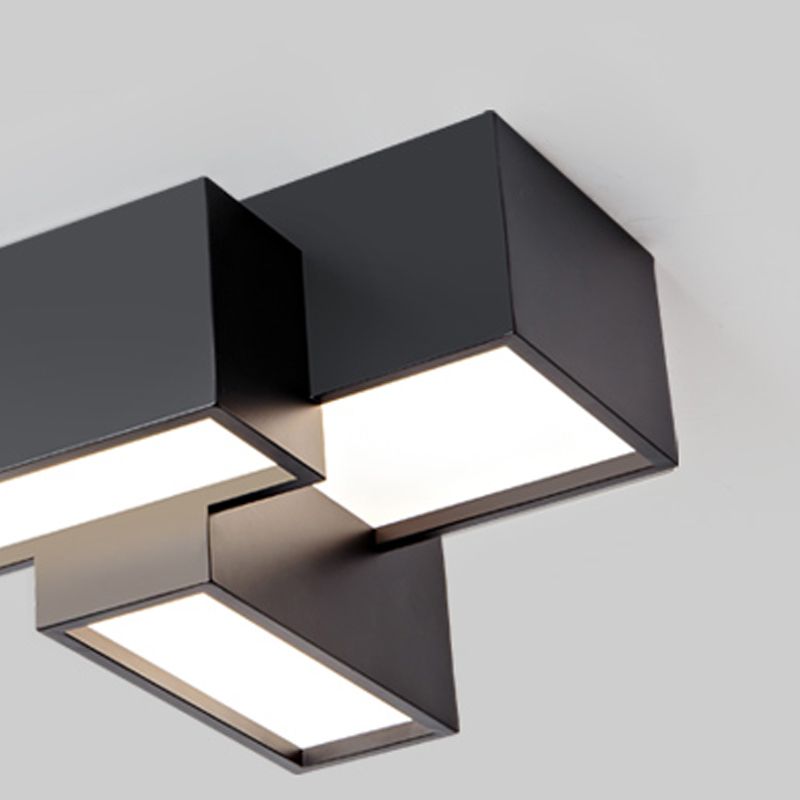 Modern Style Flush Mount Ceiling Light Fixture with Iron Art for Living Room