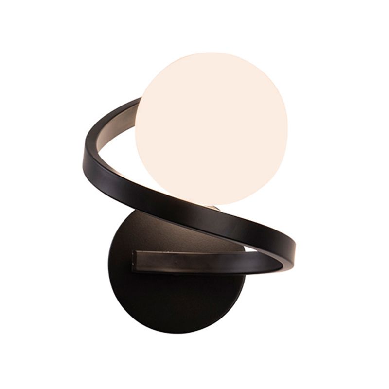 Single Black/Golden Modern Wall Mounted Sconce Glass Shaded Wall Light for Foyer