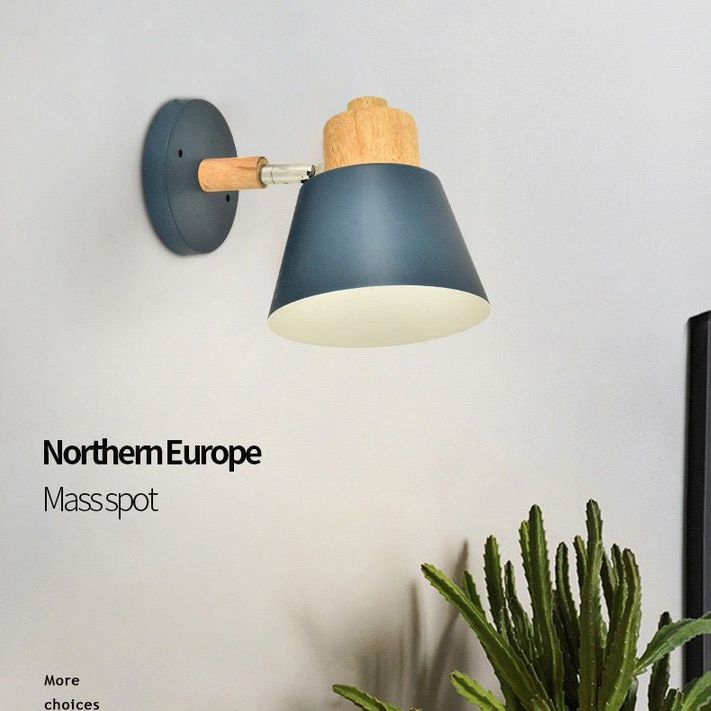 Semplicità nordica semplicità conica illuminazione con applique a parete metallizzata lampada montata per camera da letto per camera da letto