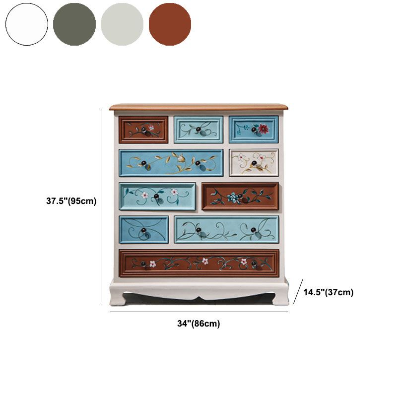 Nautical Bedroom Chest Wooden 16" Wide Storage Chest with Drawers