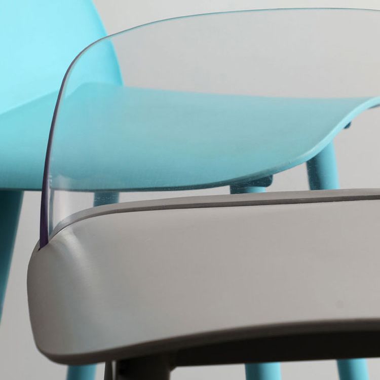 Nordic Armless Backrest Counter Stool Iron Kitchen Bar Stool with Acrylic Seat and Pedal