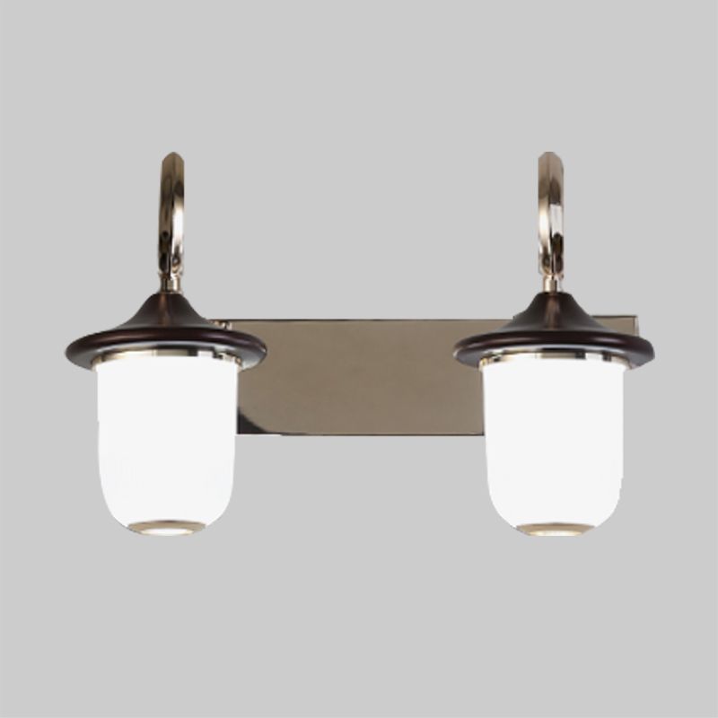 Lampada di montaggio a parete del cilindro classico 2/3 lampadine bianca Vanity Mirror Light con braccio di scorrimento in nero