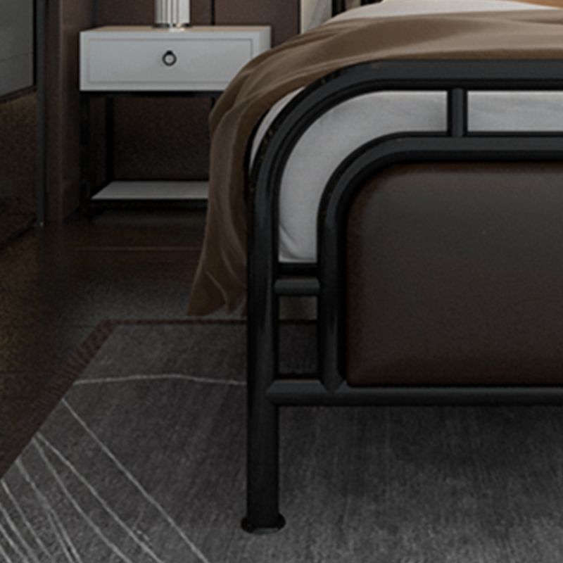 Glam Open-Frame Bed Metal and Upholstered Standard Bed, 43.3" Tall